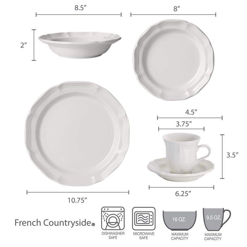 Mikasa French Countryside 40-Piece Dinnerware Set, Service For 8